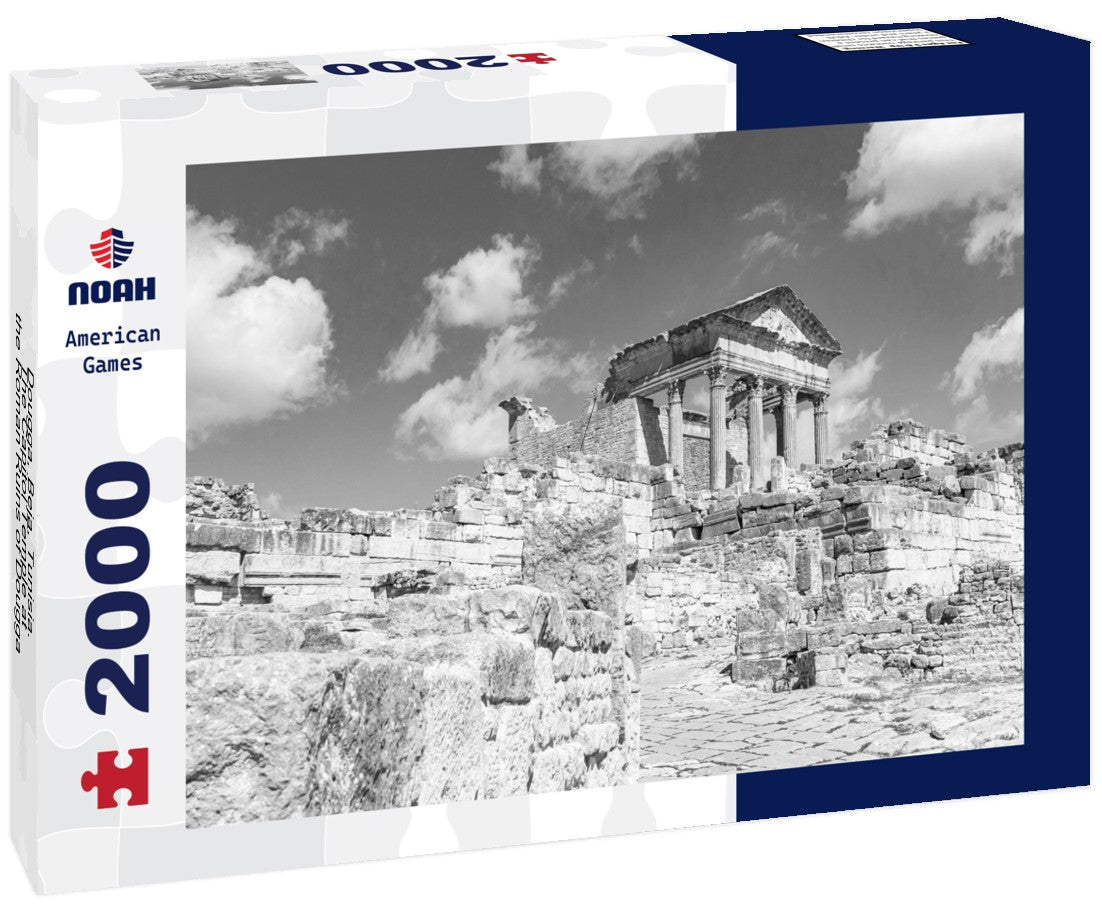 Noah Jigsaw Puzzle Dougga, Beja, Tunisia. The Capitol Temple at the Roman Ruins of Dougga in black white 2000 pieces