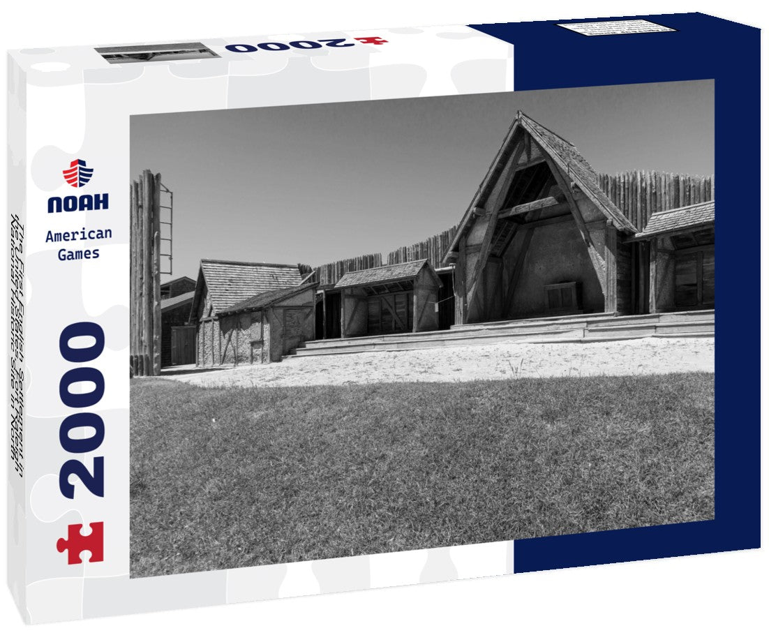 Noah Jigsaw Puzzle The First English Settlement in the United States, Fort Raleigh National Historic Site in North Carolina in black white 2000 pieces