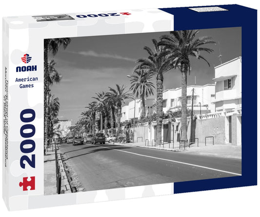 Noah Jigsaw Puzzle Typical street of Casablanca, Morocco. Downtown of Casablanca in black white 2000 pieces