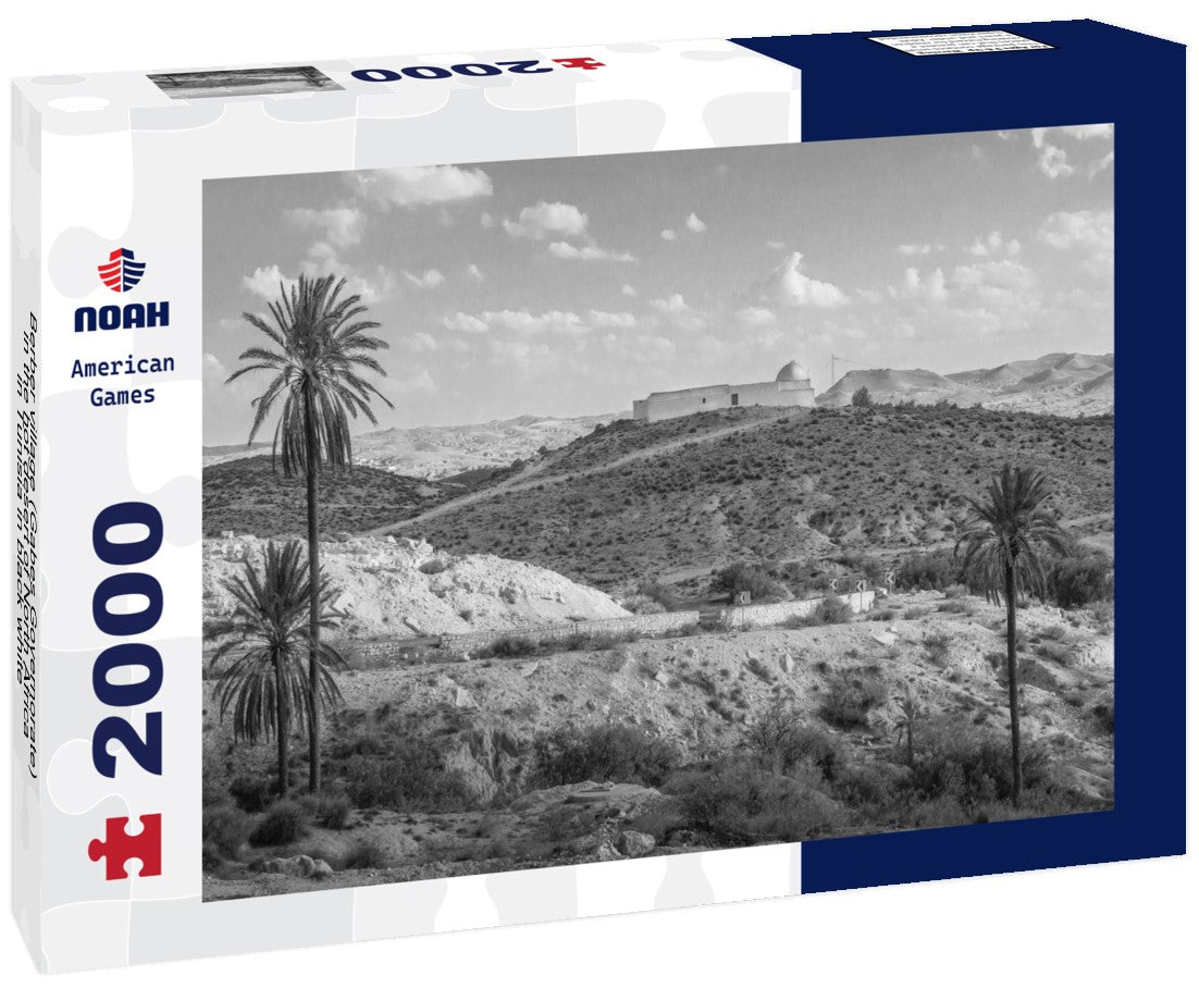 Noah Jigsaw Puzzle Berber village (Gabes Governorate) in the hot desert of North Africa in Tunisia in black white 2000 pieces