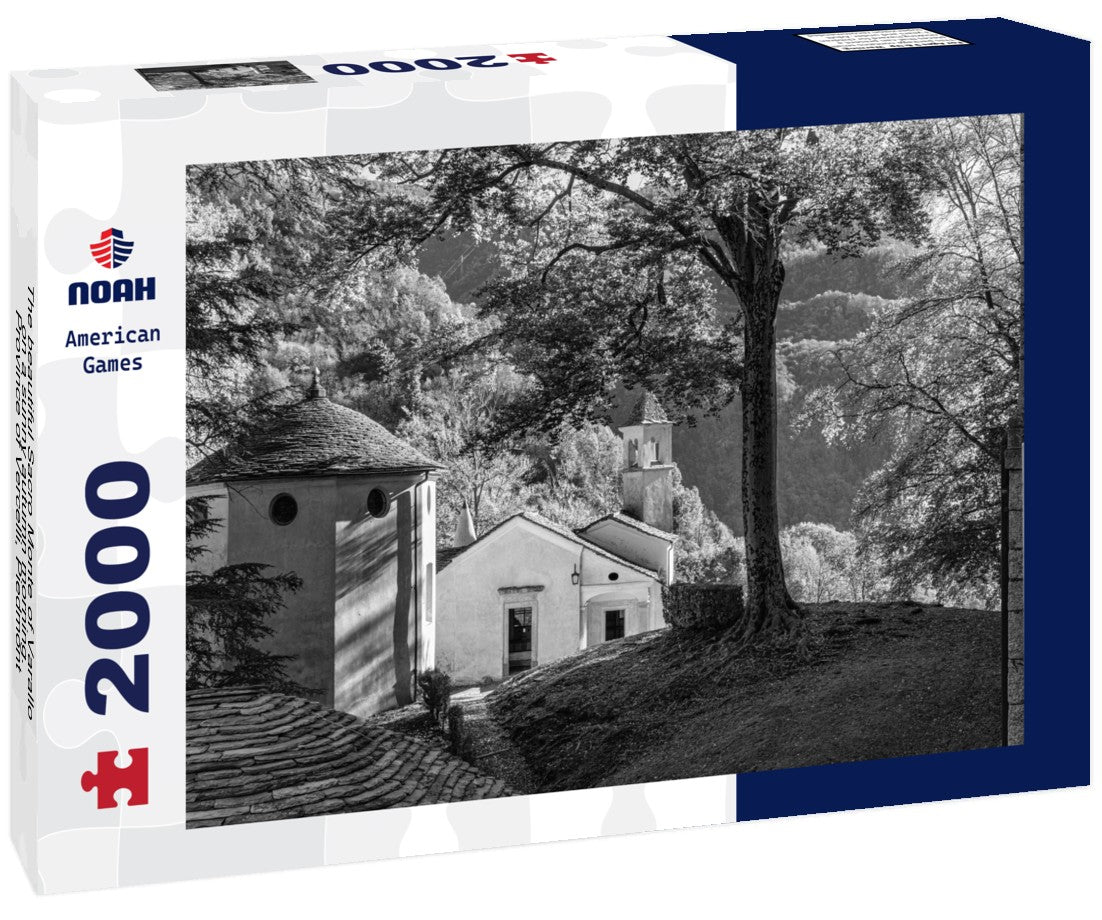 Noah Jigsaw Puzzle The beautiful Sacro Monte of Varallo on a sunny autumn morning. Province of Vercelli, Piedmont, Italy in black white 2000 pieces