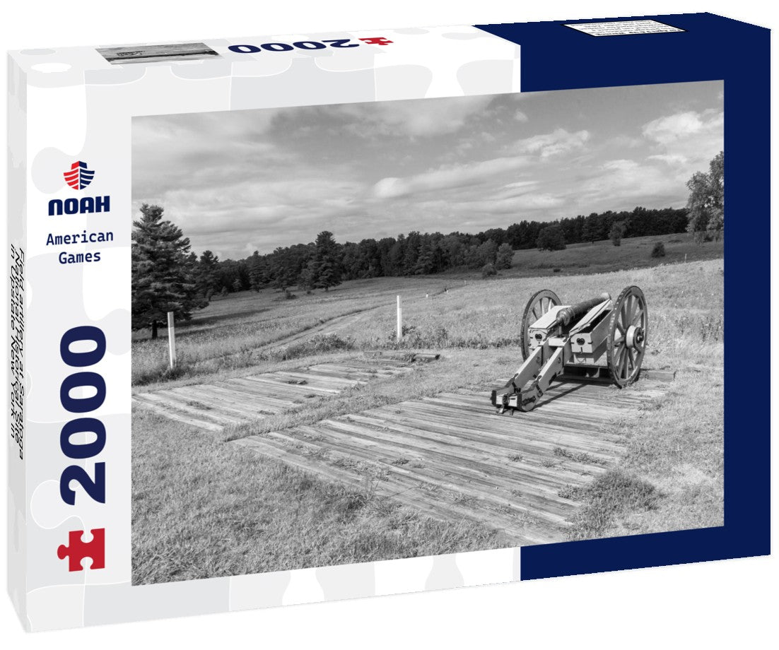 Noah Jigsaw Puzzle Field artillery at Saratoga National Historical Site in Upstate New York in black white 2000 pieces