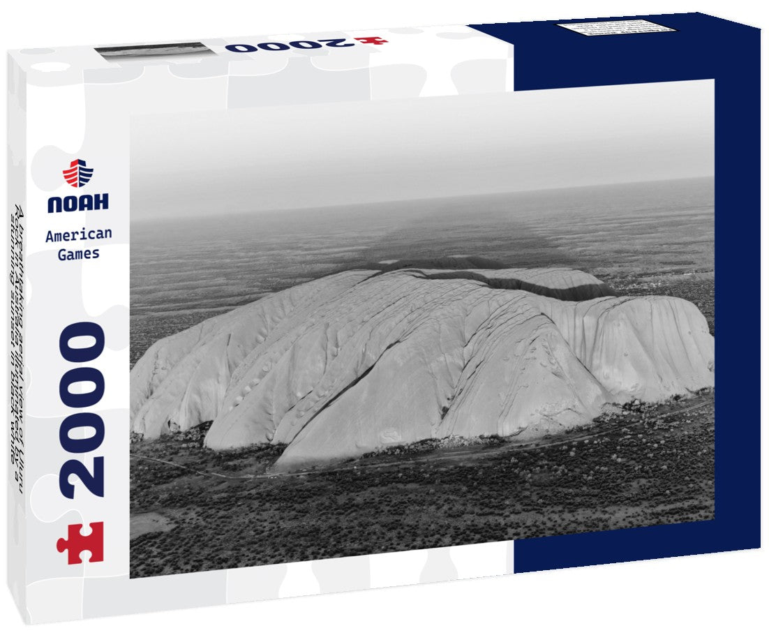 Noah Jigsaw Puzzle A breathtaking aerial view of Uluru Rock in Australia illuminated by a stunning sunset in black white 2000 pieces