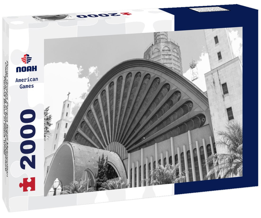 Noah Jigsaw Puzzle Ponta Grossa Parana Brazil Metropolitan Cathedral built in beautiful architecture Paraná Brasil in black white 2000 pieces