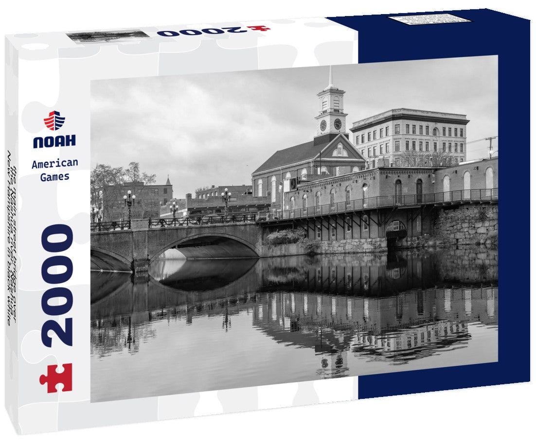 Noah Jigsaw Puzzle the main street bridge over the Nashua river, Nashua, New Hampshire in black white 2000 pieces