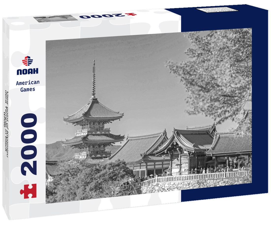 Noah Jigsaw Puzzle View point of Kiyomizu-dera Temple in black white 2000 pieces