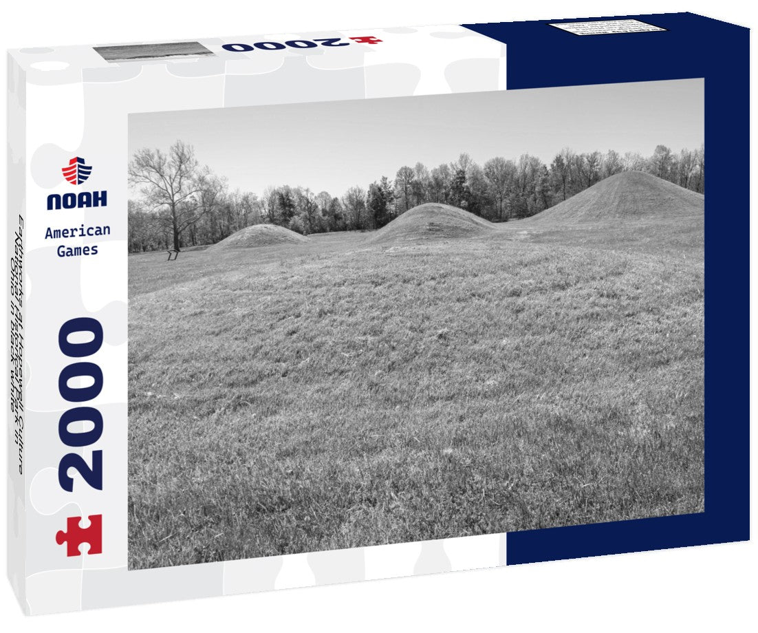 Noah Jigsaw Puzzle Earthworks at Hopewell Culture National Historical Park in Ohio in black white 2000 pieces