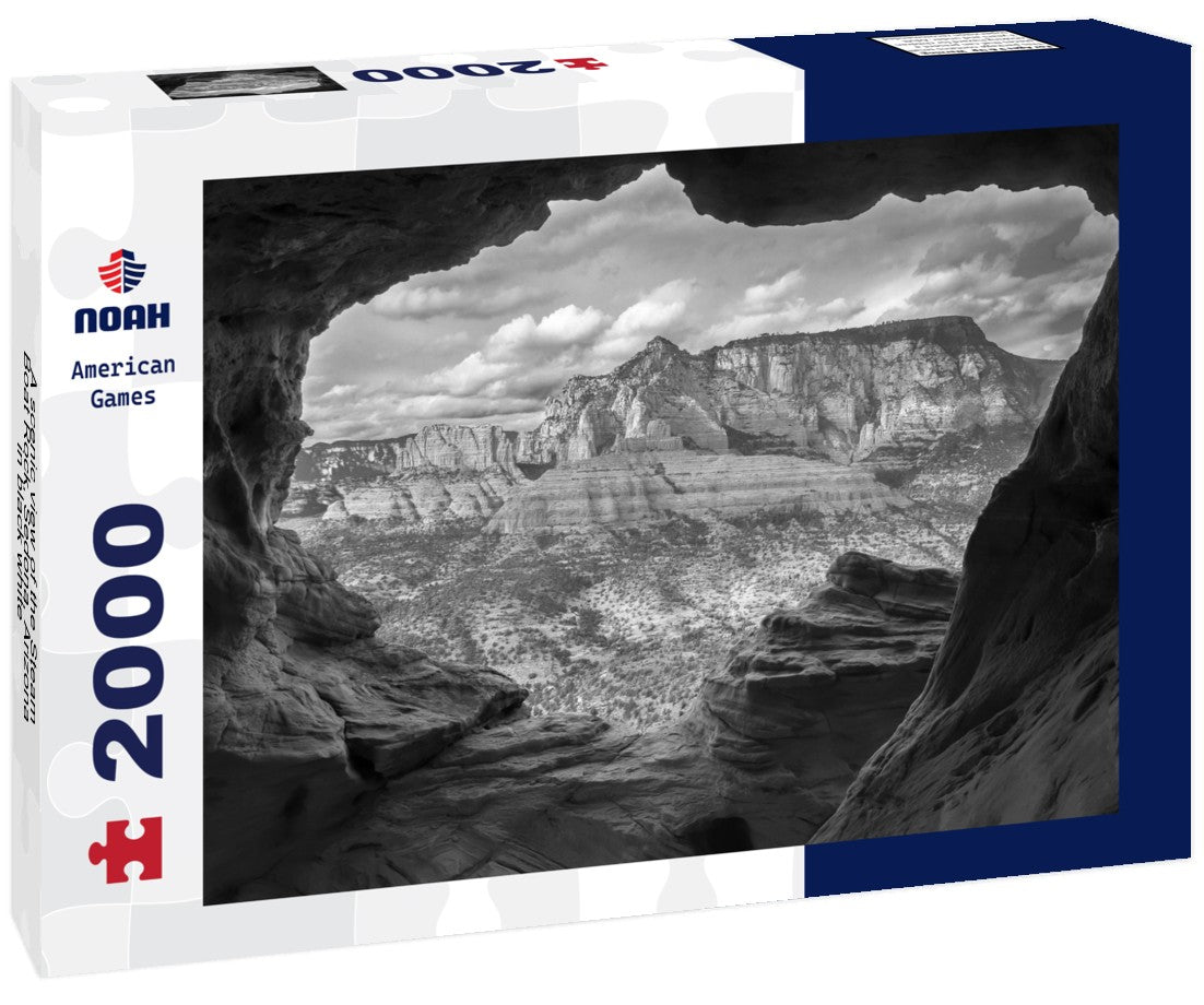 Noah Jigsaw Puzzle A scenic view of the Steam Boat Rock, Sedona, Arizona in black white 2000 pieces