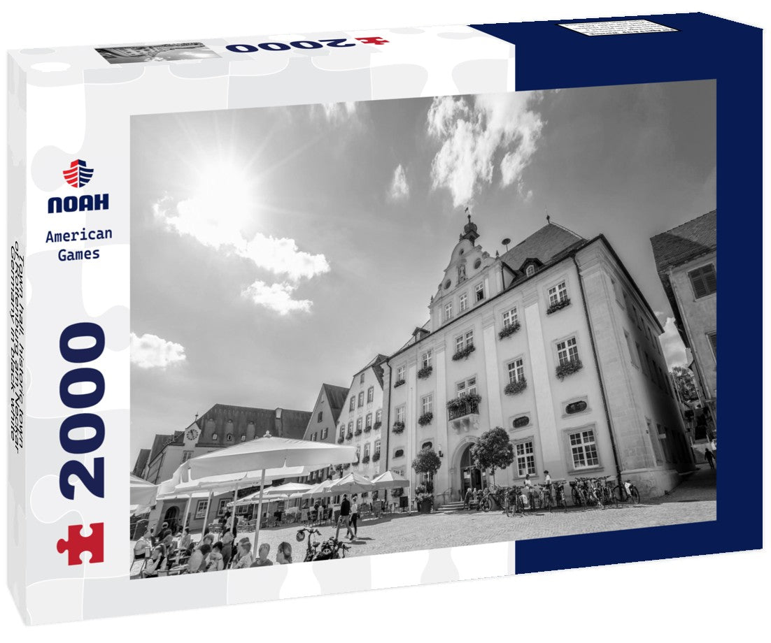 Noah Jigsaw Puzzle Town hall, historic town of Rottenburg am Neckar, Germany in black white 2000 pieces