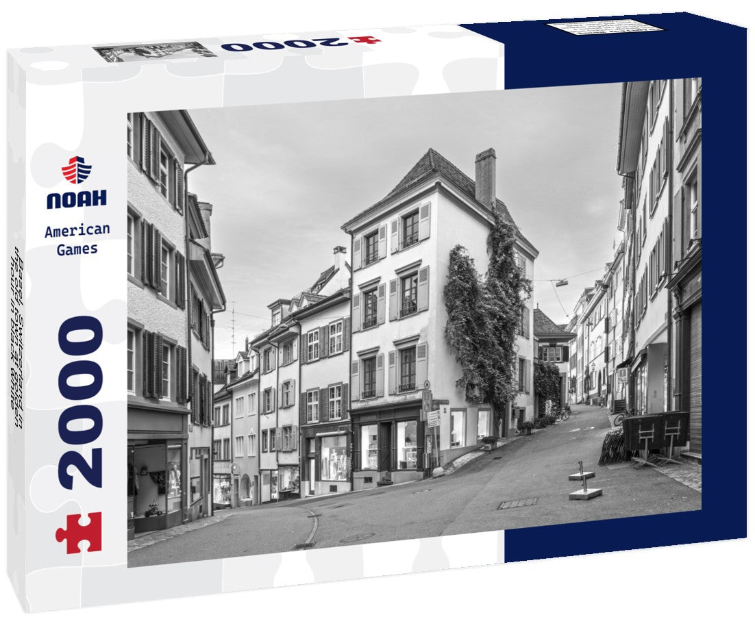 Noah Jigsaw Puzzle Basel, Switzerland in the old town at golden hour in black white 2000 pieces