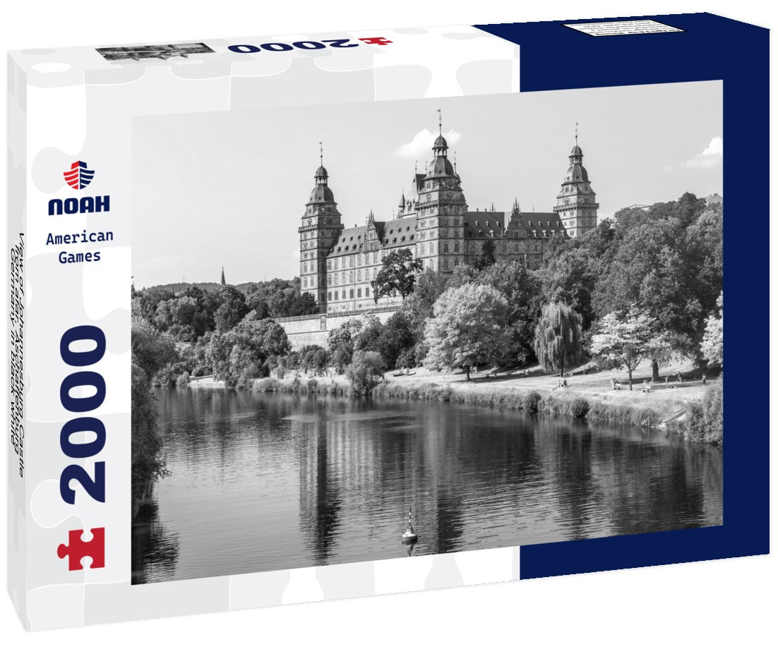 Noah Jigsaw Puzzle View of Johannesburg Castle from afar, Aschaffenburg, Germany in black white 2000 pieces