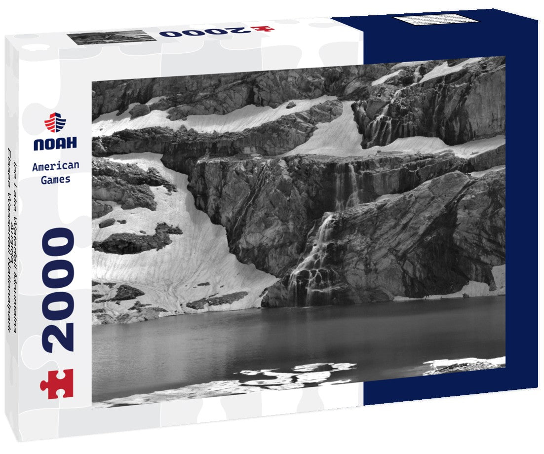 Noah Jigsaw Puzzle Ice Lake Waterfall Mountains Austria - Eissee Wasserfall Nationalpark Hohe Tauern Austria in black white 2000 pieces