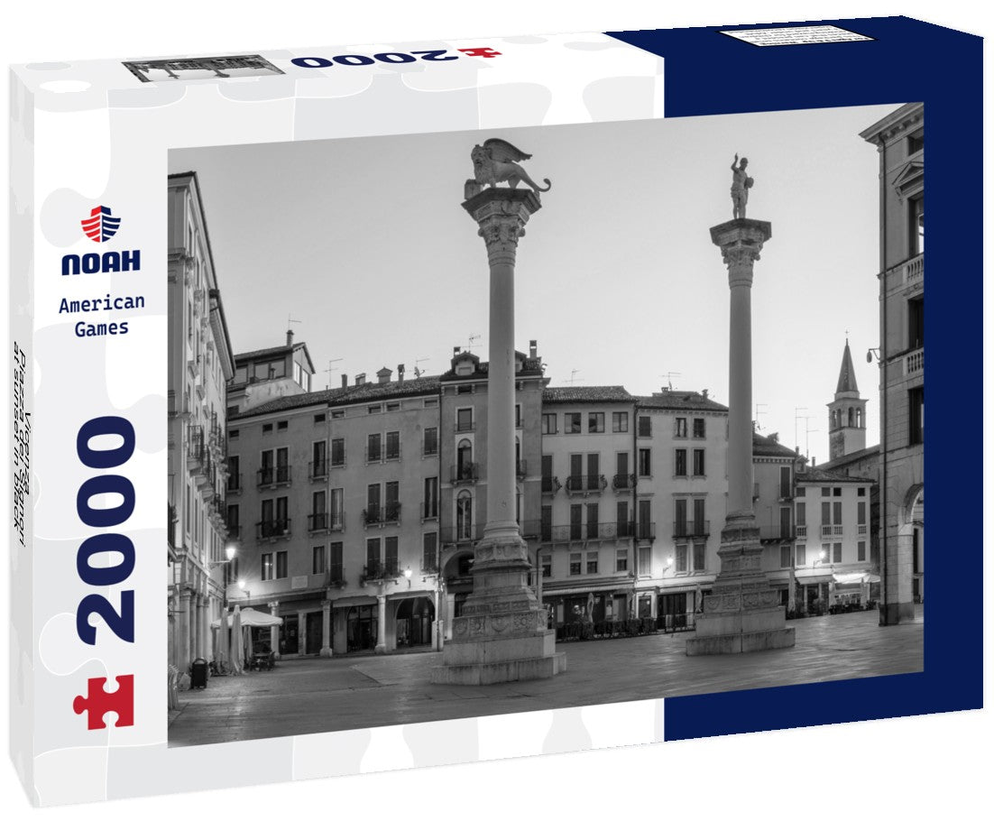 Noah Jigsaw Puzzle Vicenza - Piazza dei Signori at sunset in black white 2000 pieces