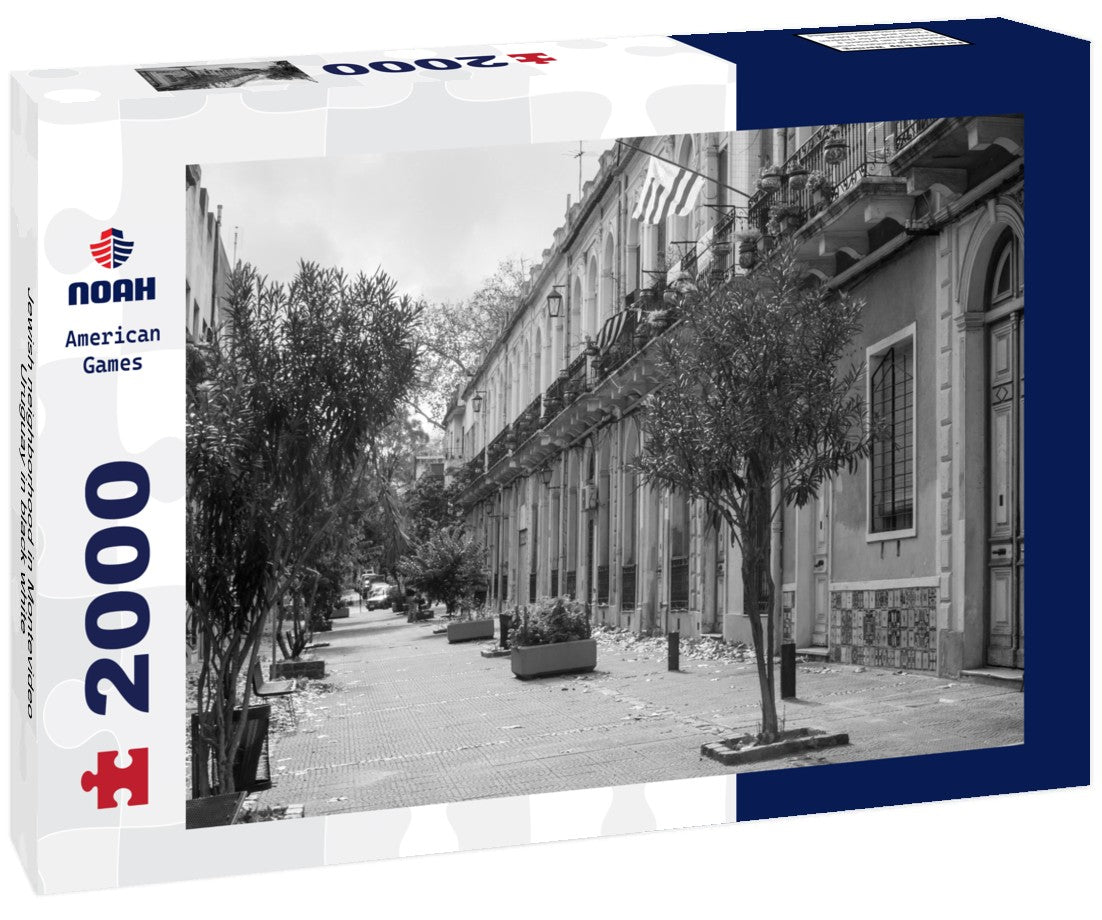 Noah Jigsaw Puzzle Jewish neighborhood in Montevideo, Uruguay in black white 2000 pieces
