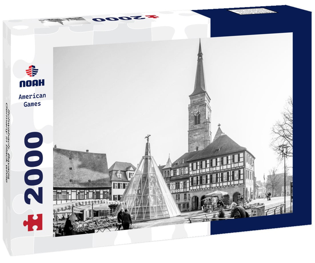 Noah Jigsaw Puzzle Schwabach, Bavaria, Germany in black white 2000 pieces