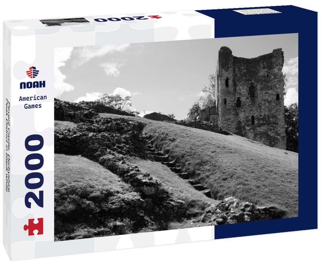 Noah Jigsaw Puzzle Peveril Castle, Derbyshire, Peak District in black white 2000 pieces
