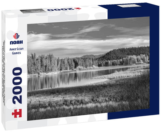 Noah Jigsaw Puzzle Sunset over Snake River near Oxbow Bend in Grand Teton National Park, Wyoming, USA in black white 2000 pieces
