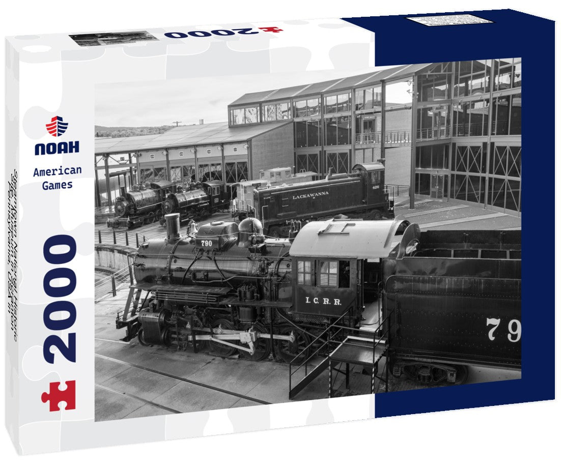 Noah Jigsaw Puzzle Steamtown National Historic Site, Museum in Scranton, Pennsylvania, USA in black white 2000 pieces