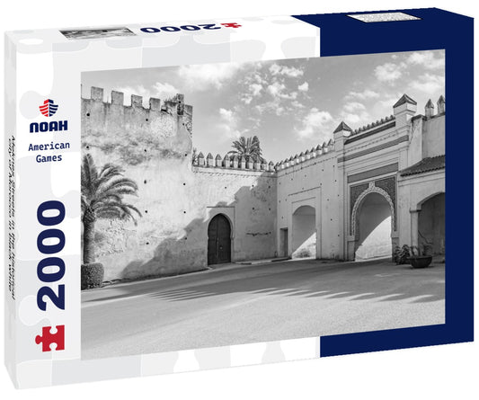 Noah Jigsaw Puzzle Meknes Streets in the historical city of Morocco in black white 2000 pieces