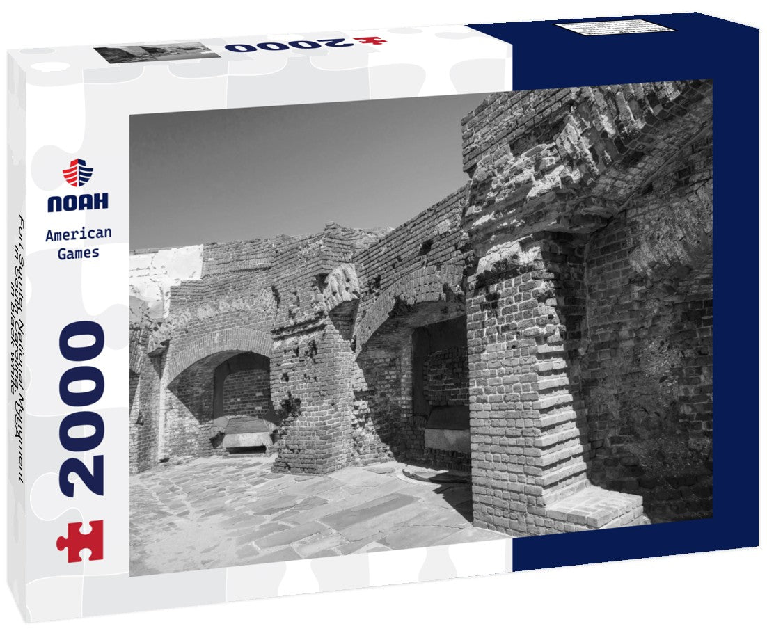 Noah Jigsaw Puzzle Fort Sumter National Monument in South Carolina, USA in black white 2000 pieces