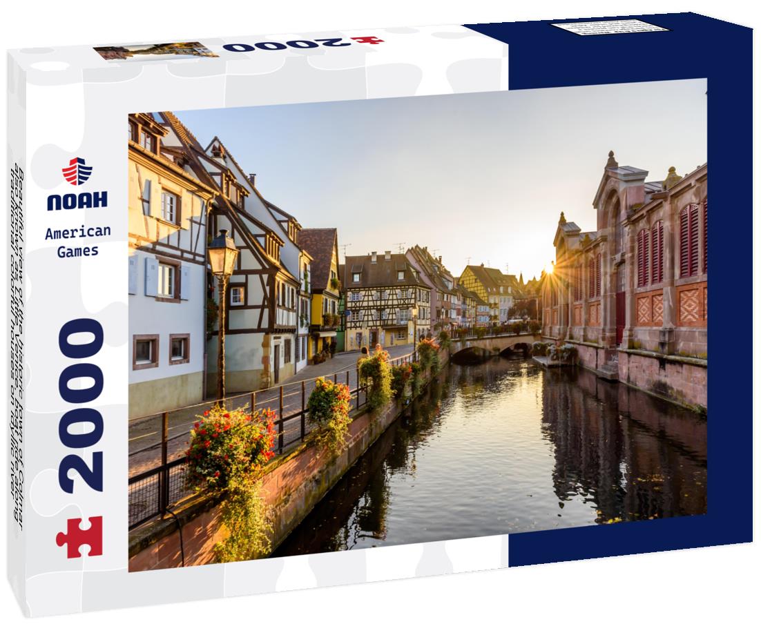 Noah Jigsaw Puzzle Beautiful view of the historic town of Colmar, also known as Little Venice, boat ride along traditional colorful houses on idyllic river Lauch in summer, Colmar, Alsace 2000 pieces