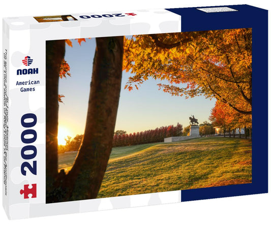 Noah Jigsaw Puzzle St. Louis, Missouri - The sunrise and fall foliage around the Apotheosis of St. Louis statue of King Louis IX of France on Art Hill in Forest Park, St. Louis, Missouri 2000 pieces