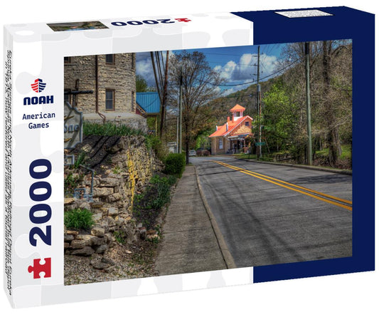 Noah Jigsaw Puzzle Eureka Springs and North Arkansas Railroad Depot Eureka Springs Arkansas North Arkansas Railroad built this depot in 1913, now restored and used as a tourist railroad 2000 pieces