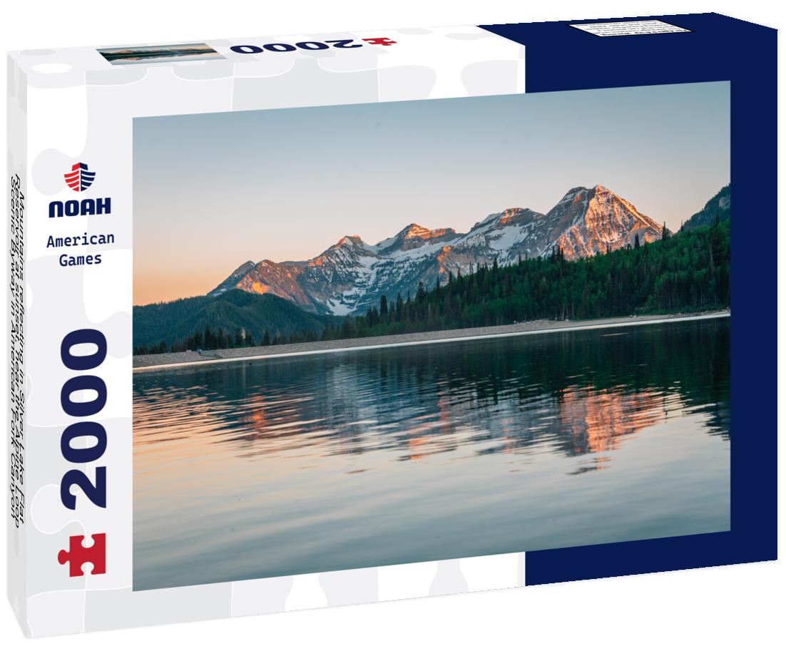 Noah Jigsaw Puzzle Mountains reflecting in Silver Lake Flat Reservoir at sunset, near the Alpine Loop Scenic Byway in American Fork Canyon, Uinta-Wasatch-Cache National Forest, Utah 2000 pieces