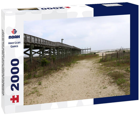 Noah Jigsaw Puzzle Louisiana wildlife and nature background. Way to the beach along wooden boardwalk and pier over the sand dunes at the Grand Isle State Park, Louisiana, South USA 2000 pieces