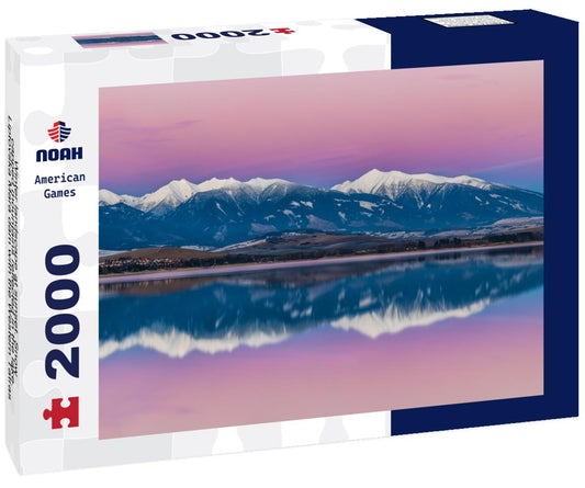 Noah Jigsaw Puzzle Winter landscape at sunset. Snow-capped mountains reflected in the lake. Liptovska Mara dam with the Western Tatras mountain in the background, Slovakia, Europe 2000 pieces