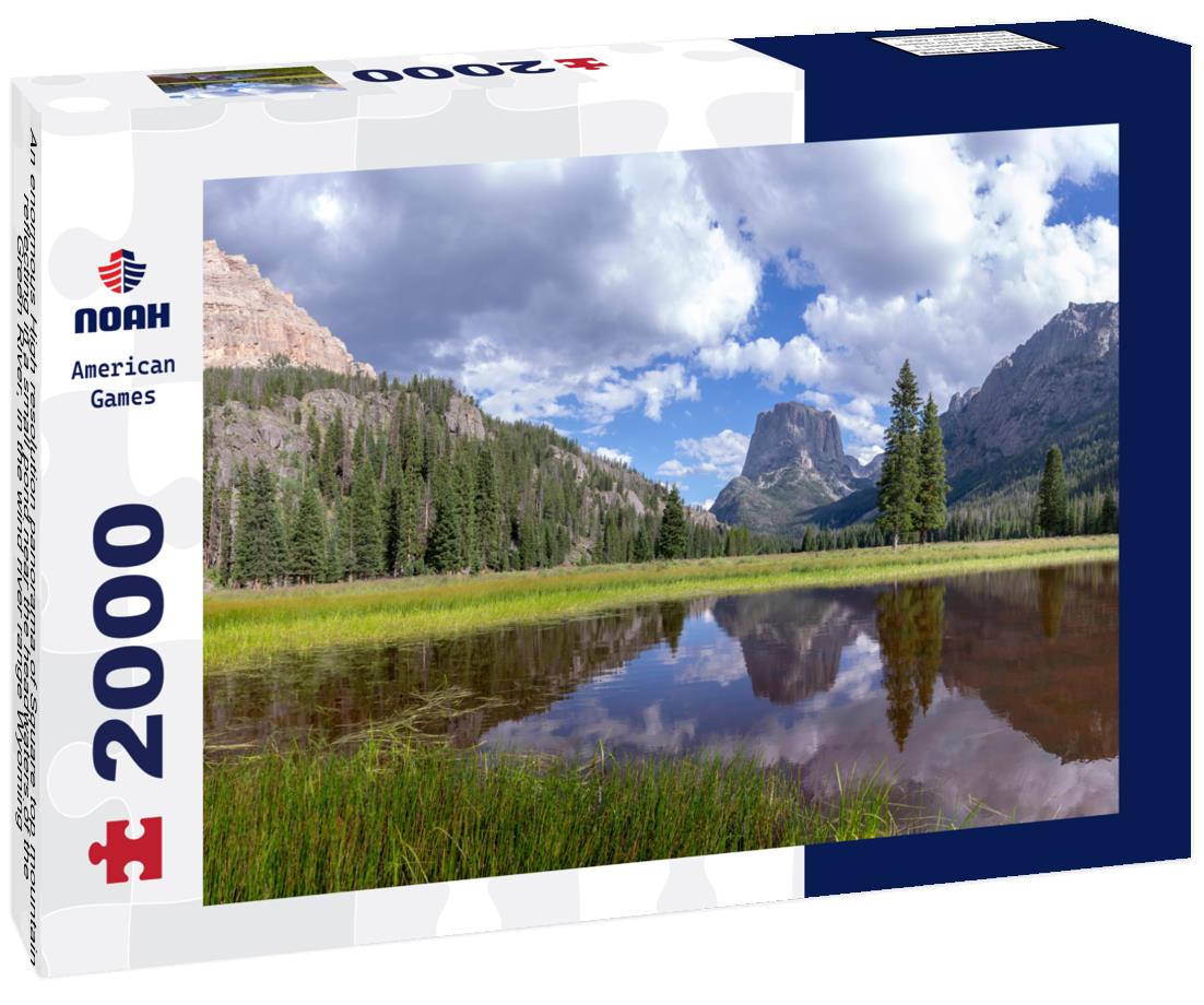 Noah Jigsaw Puzzle An enormous High resolution panorama of Square top mountain reflecting in a small pond near the headwaters of the Green River, in the wind river range Wyoming 2000 pieces