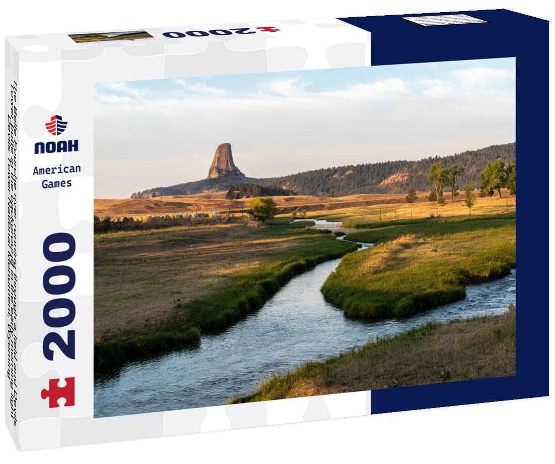 Noah Jigsaw Puzzle The Belle Fourche river running through a field and Devils Tower butte in the background in the early morning light, Devils Tower National Monument, Wyoming 2000 pieces