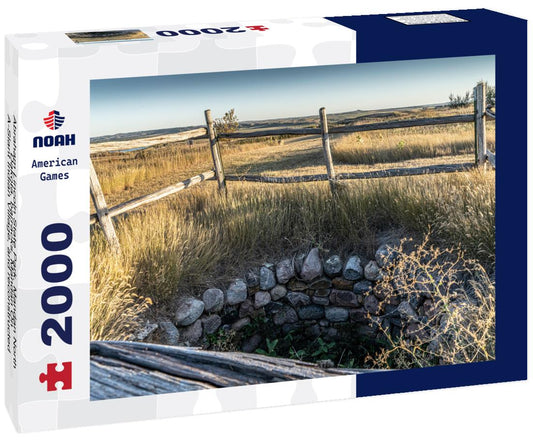 Noah Jigsaw Puzzle Abraham Lincoln State Park, Mandan North Dakota, barracks, Mandan On-A-Slant Indian Village, and reconstructed military buildings including the Custer House 2000 pieces