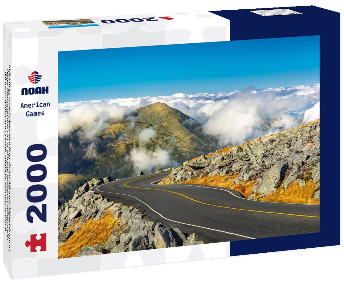 Noah Jigsaw Puzzle Winding road descending from Mount Washington, New Hampshire on a sunny autumn afternoon. Mount Jefferson peak stands above a thick layer of fluffy clouds 2000 pieces