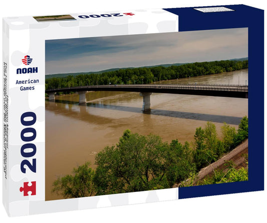 Noah Jigsaw Puzzle Hermann Missouri - The Hermann Bridge was a cantilevered truss bridge over the Missouri River at Hermann, Missouri between Gasconade and Montgomery County 2000 pieces