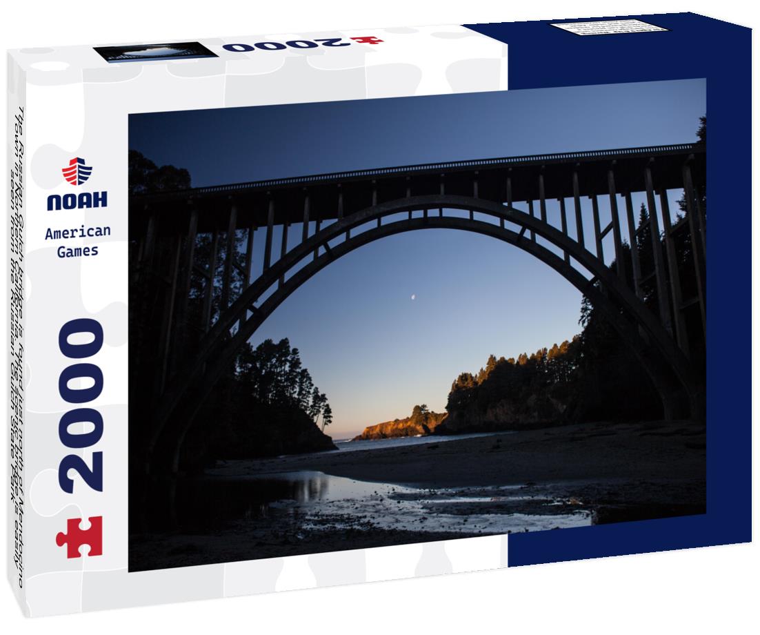 Noah Jigsaw Puzzle The Russian Gulch bridge is found just north of Mendocino Town in Northern California. The scenic bridge is easily seen from the Russian Gulch State Park 2000 pieces