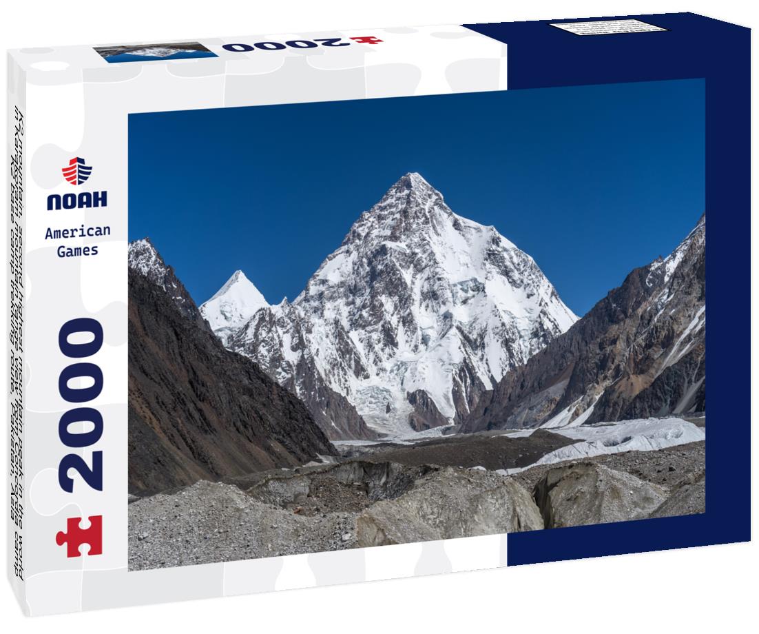 Noah Jigsaw Puzzle K2 mountain, second highest mountain peak in the world in Karakoram mountain range view from Concordia camp, K2 base camp trekking route, Pakistan, Asia 2000 pieces