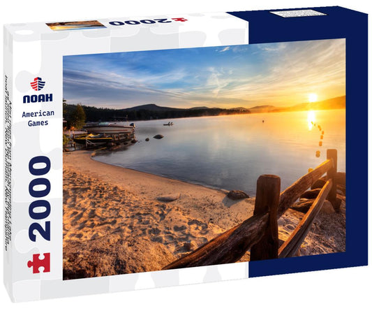 Noah Jigsaw Puzzle Mist rises from Merrymeeting Lake, as seen from the beach by the marina boat launch, New Durham, New Hampshire right after sunrise on a summer morning 2000 pieces