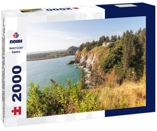 Noah Jigsaw Puzzle USA, Washington State, Ilwaco, Cape Disappointment State Park. The Lewis & Clark Interpretive Center overlooking the Columbia River and Pacific Ocean 2000 pieces