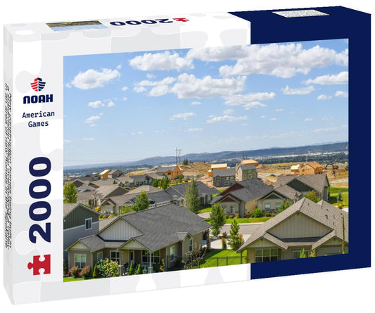 Noah Jigsaw Puzzle New construction homes being built in a subdivision hilltop overlooking a valley in an area of new homes in the Spokane, Washington area of the U.S. 2000 pieces