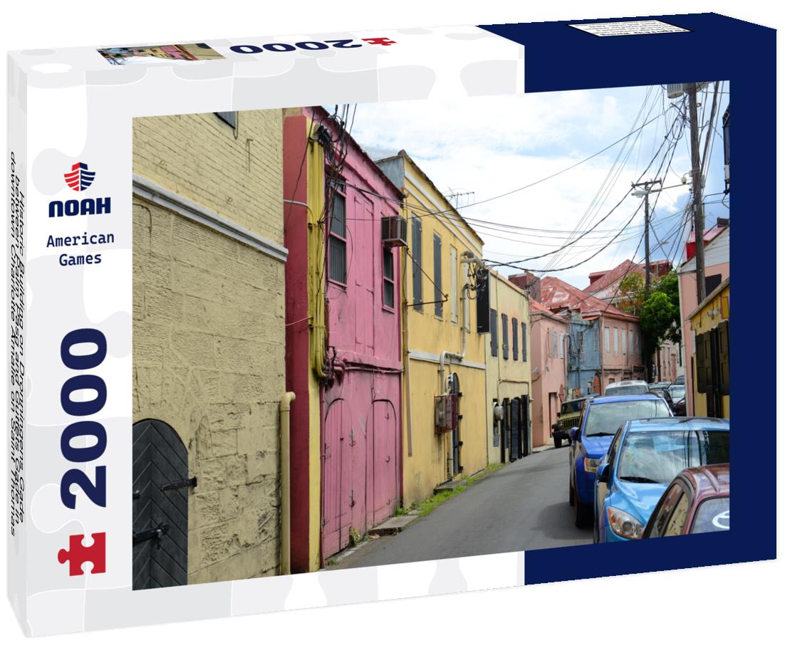 Noah Jigsaw Puzzle Historic Building on Dronningens Gade between Palm Pasg and Guttets Gade in downtown Charlotte Amalie on Saint Thomas Island, US Virgin Islands, USA 2000 pieces