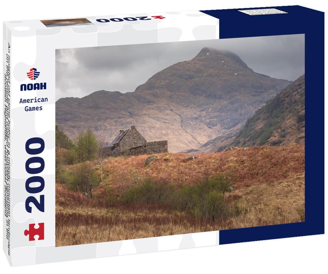 Noah Jigsaw Puzzle An isolated old stone bothy in a moody mountain landscape on the remote and rugged Knoydart peninsula in the Scottish Highlands, west coast Scotland 2000 pieces