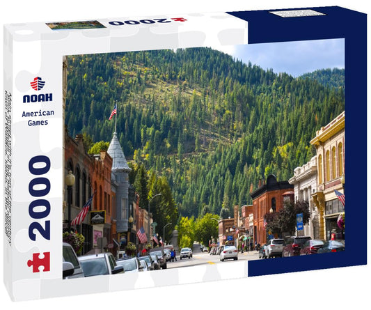 Noah Jigsaw Puzzle Main street with it's turn of the century brick buildings in the historic mining town of Wallace, Idaho, in the Silver Valley area of Northwest USA 2000 pieces