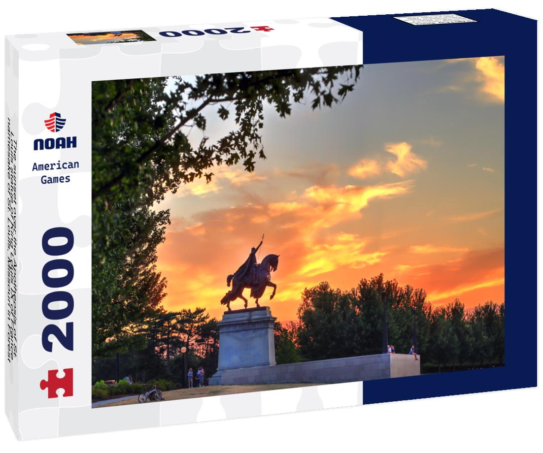 Noah Jigsaw Puzzle The sunset over the Apotheosis of St. Louis statue of King Louis IX of France, namesake of St. Louis, Missouri in Forest Park, St. Louis, Missouri 2000 pieces