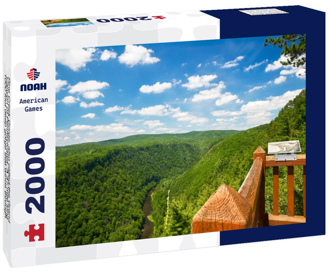 Noah Jigsaw Puzzle Pine Creek Gorge, also called the Grand Canyon of Pennsylvania. A 47 mile long, 1000 foot deep gorge that winds through north-central Pennsylvania 2000 pieces