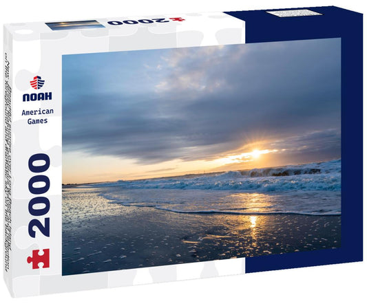 Noah Jigsaw Puzzle Beautiful sunrise over Long Beach Island, New Jersey featuring gorgeous waves and reflection on the foreground and dramatic sky on the background 2000 pieces