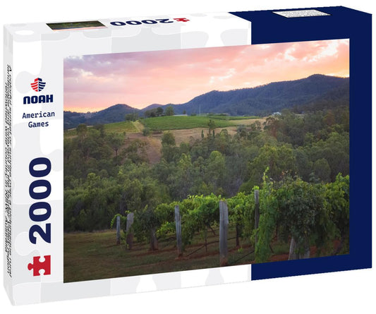 Noah Jigsaw Puzzle A colorful sunset or sunrise over a picturesque rural landscape and vineyard in the Hunter Valley region, renowned wine country in NSW, Australia 2000 pieces