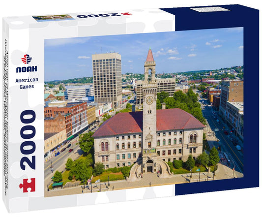 Noah Jigsaw Puzzle Aerial view of Worcester historic center including Worcester City Hall on Main Street with modern skyline at background, Worcester, Massachusetts 2000 pieces
