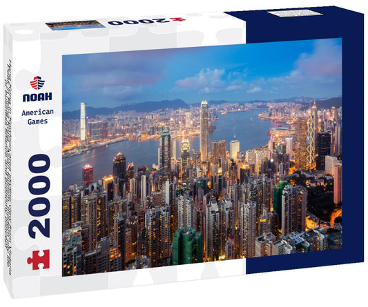Noah Jigsaw Puzzle Hong Kong in Kowloon area skyline view from Victoria Peak in Hong Kong. Asian tourism, modern city life, or business finance and economy concept 2000 pieces