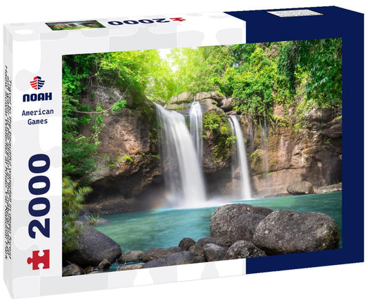 Noah Jigsaw Puzzle Travel to the beautiful waterfall in deep forest, soft water of the stream in the natural park at Haew Suwat Waterfall at Khao Yai National Park 2000 pieces